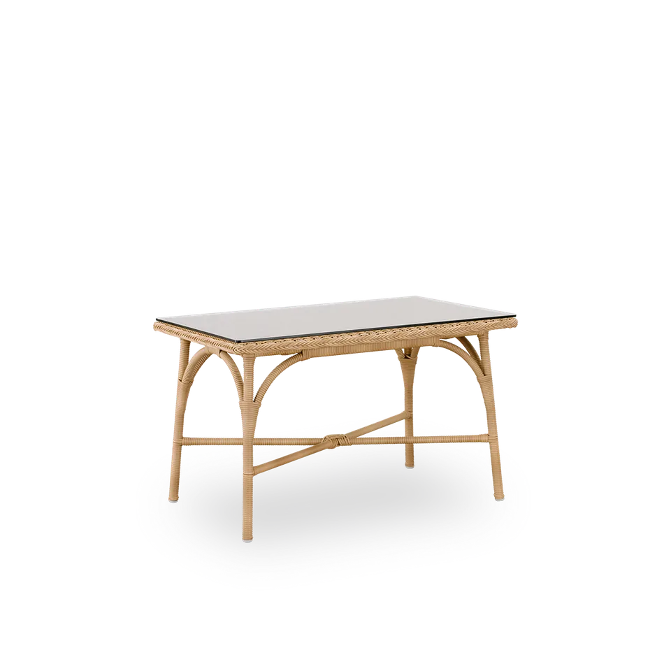 Victoria Exterior Coffee Table 100x60 cm by Sika-Design in Antique Grey, ArtFibre & Aluminium, Safety Glass – product photo 1 of 2