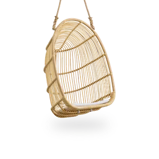 Renoir Hanging Chair van Sika-Design in Antique, Rattan, Geen – productfoto 1 van 2