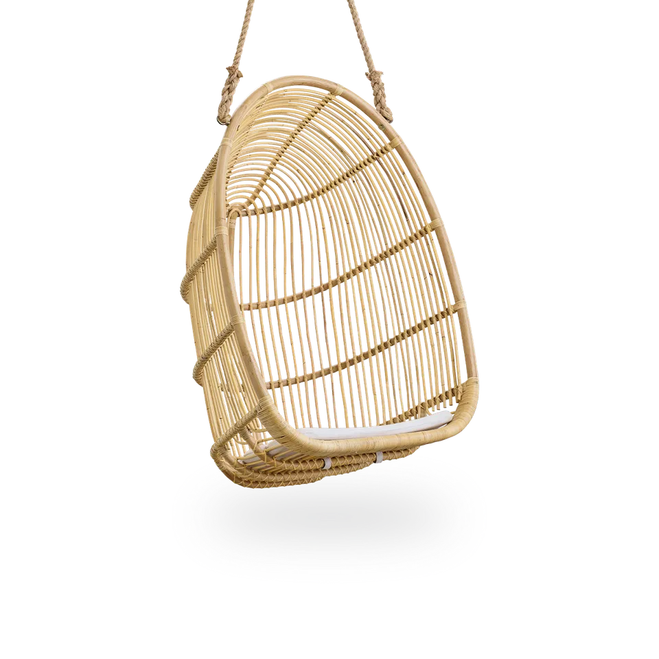 Renoir Hanging Chair van Sika-Design in Antique, Rattan, Geen – productfoto 1 van 2