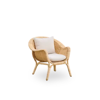 Madame Lounge Chair van Sika-Design in Natural core weave, Rattan frame, Crumble, Beige (A622), Geen – productfoto 1 van 2