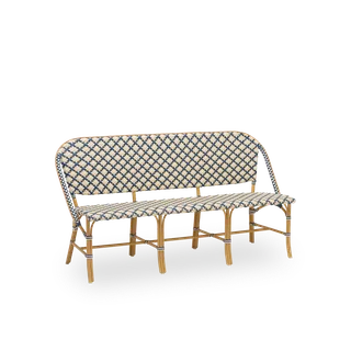 Sofie Exterior 3-Seater Bench by Sika-Design in Almond aluminium frame, Starweave – Ivory & Navy blue & Cappuccino ArtFibre – product photo 2 of 2