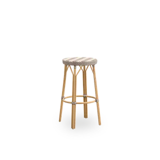 Simone Exterior Bar Stool by Sika-Design in Almond aluminium frame, White w/ cappuccino dot ArtFibre – product photo 2 of 2