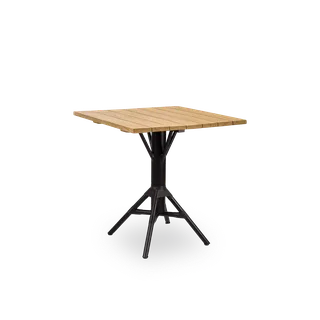 Nicole Cáfe Table | Teak 70x70 cm van Sika-Design in Black aluminium frame, Black ArtFibre, Teak, Outdoor – productfoto 5 van 5
