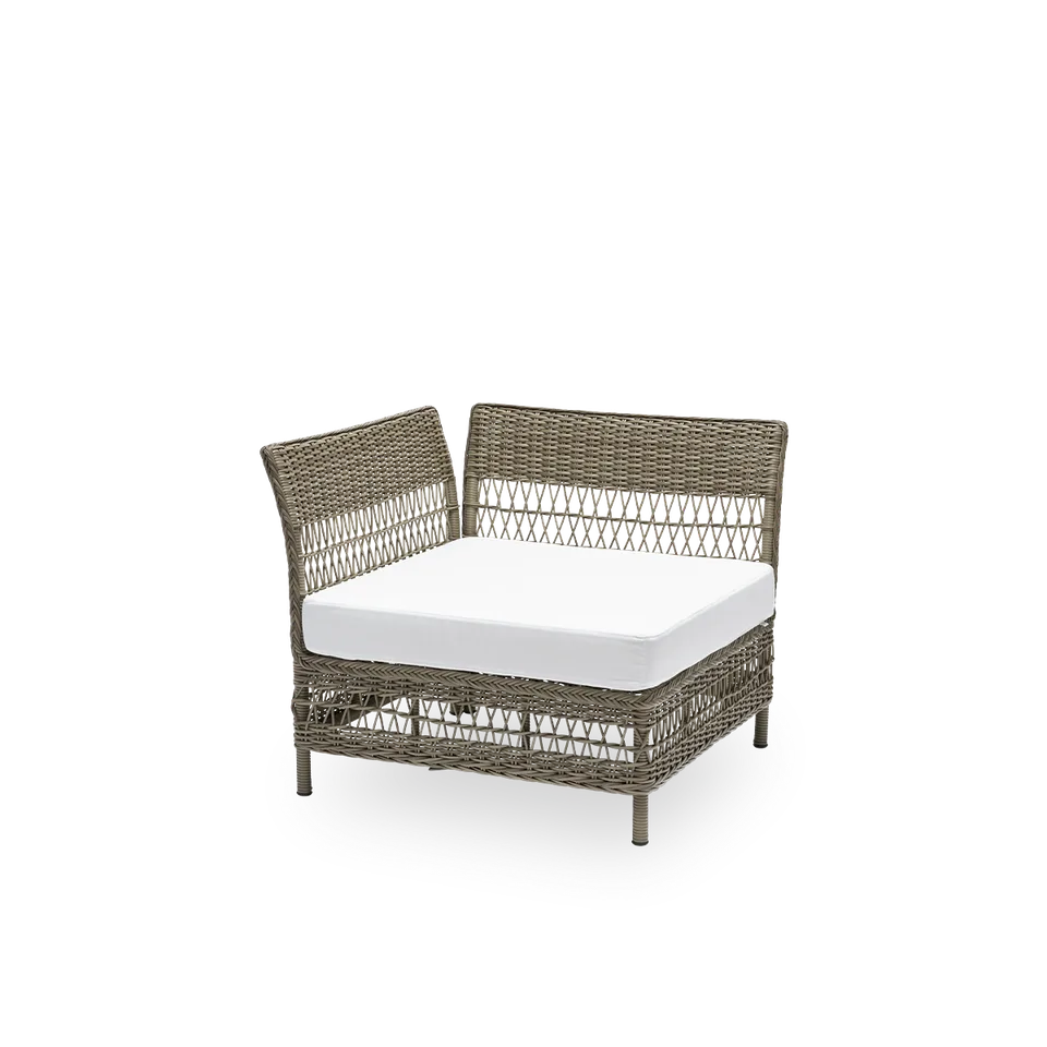Mona Exterior Modular Sofa | Corner Module by Sika-Design in Antique Grey, ArtFibre & Aluminium, Tempotest, White (B450), None – product photo 2 of 2