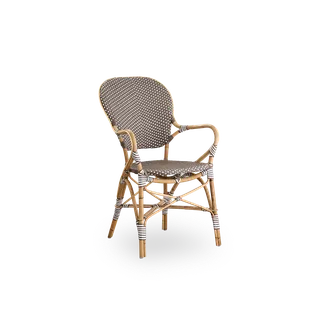 Isabell Dining Armchair by Sika-Design in Cappuccino w/ white dot ArtFibre, Skin on – Rattan frame, None – product photo 2 of 2
