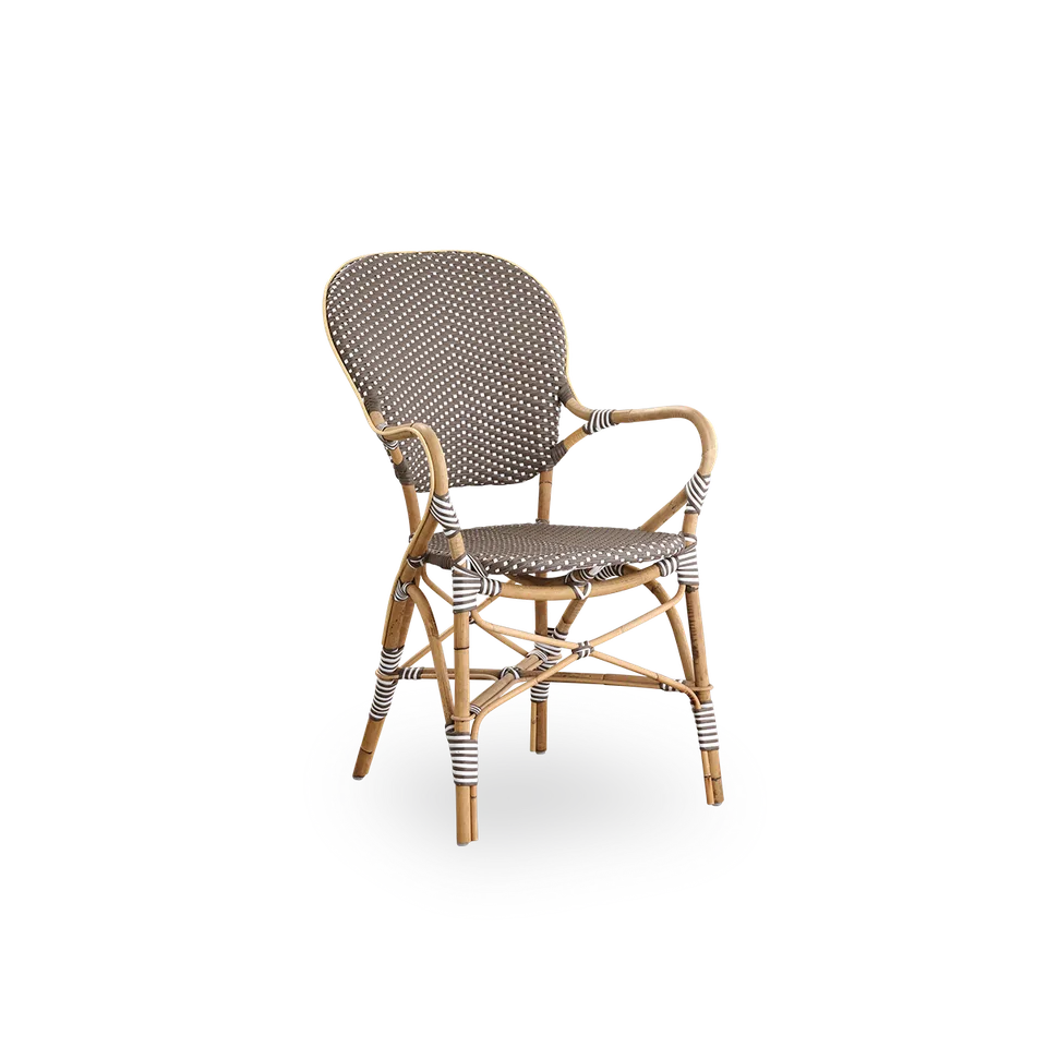Isabell Dining Armchair by Sika-Design in Cappuccino w/ white dot ArtFibre, Skin on – Rattan frame, None – product photo 2 of 2