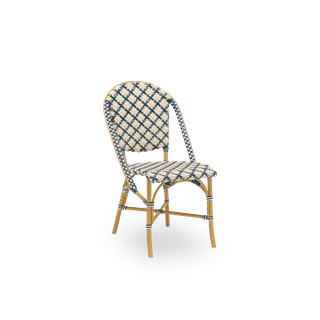 Sofie Exterior Dining Chair van Sika-Design in Almond aluminium frame, Starweave – Ivory & Navy blue & Cappuccino ArtFibre, Geen – productfoto 2 van 2