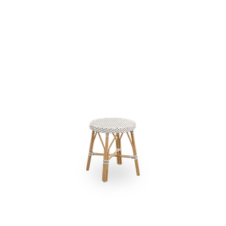 Simone Exterior Stool by Sika-Design in Almond aluminium frame, Starweave – Ivory & Navy blue & Cappuccino ArtFibre – product photo 1 of 3