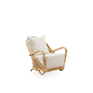 Charlottenborg Lounge Chair van Sika-Design in Polished Natural, Rattan, Youtoo, Sand (A631), Youtoo, Sand (A631) – productfoto 2 van 2