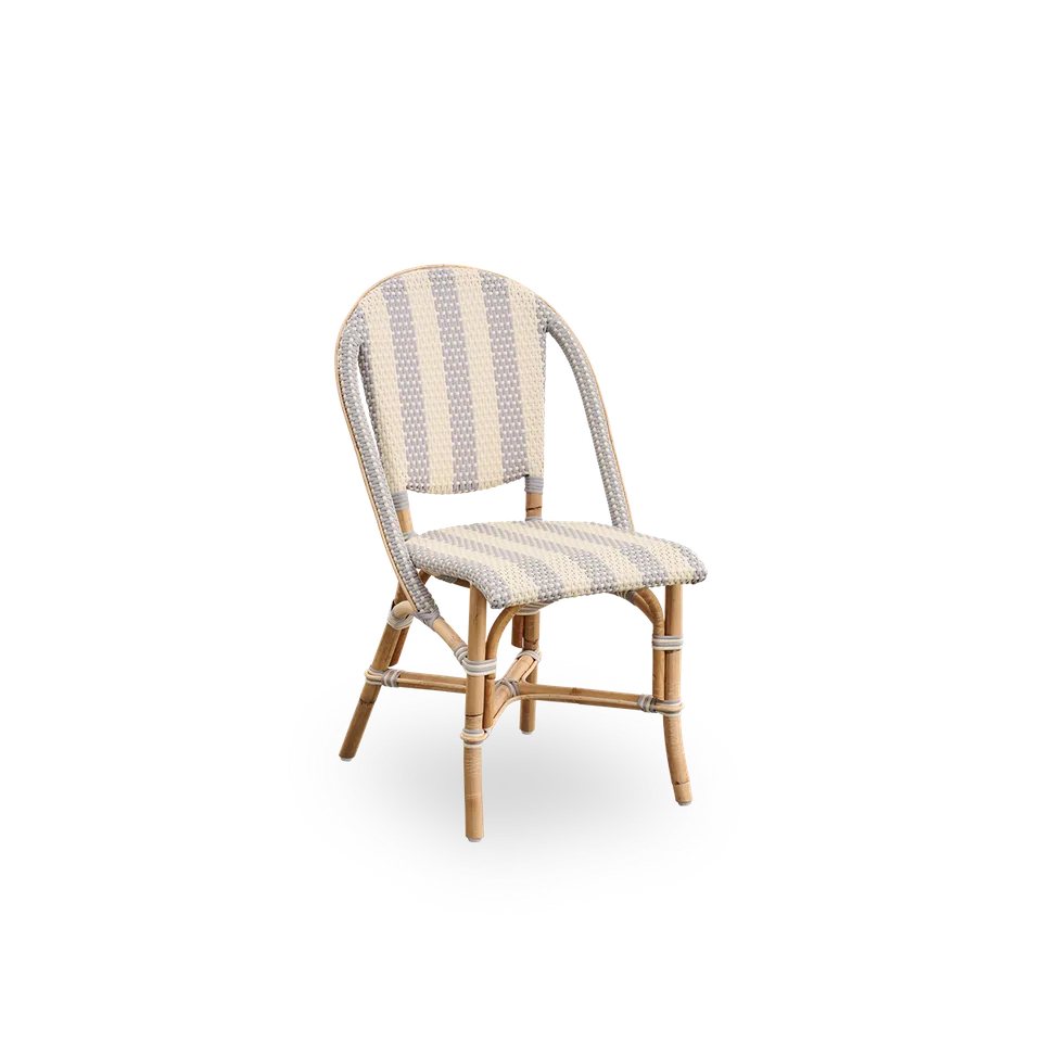 Sofie Dining Chair by Sika-Design in Striped – Grey & Ivory ArtFibre, Skin on – Rattan frame, None – product photo 2 of 2