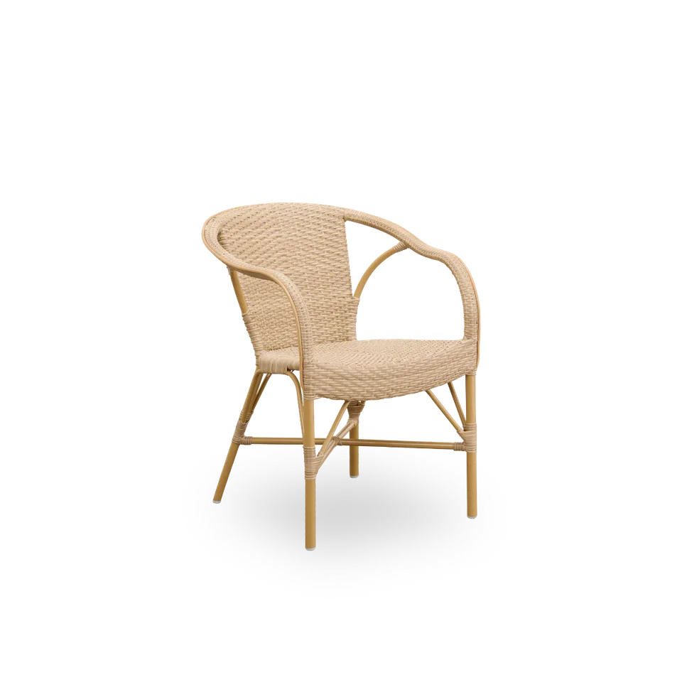 Madeleine Exterior Dining Chair de Sika-Design en Almond aluminium frame, Natural ArtFibre, Aucun – photo du produit 2 sur 2