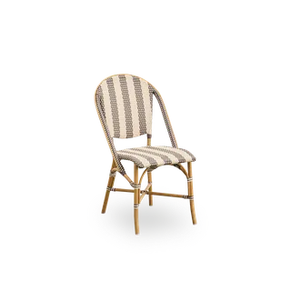 Sofie Exterior Dining Chair by Sika-Design in Almond aluminium frame, Striped – Cappuccino & Ivory ArtFibre, None – product photo 2 of 2