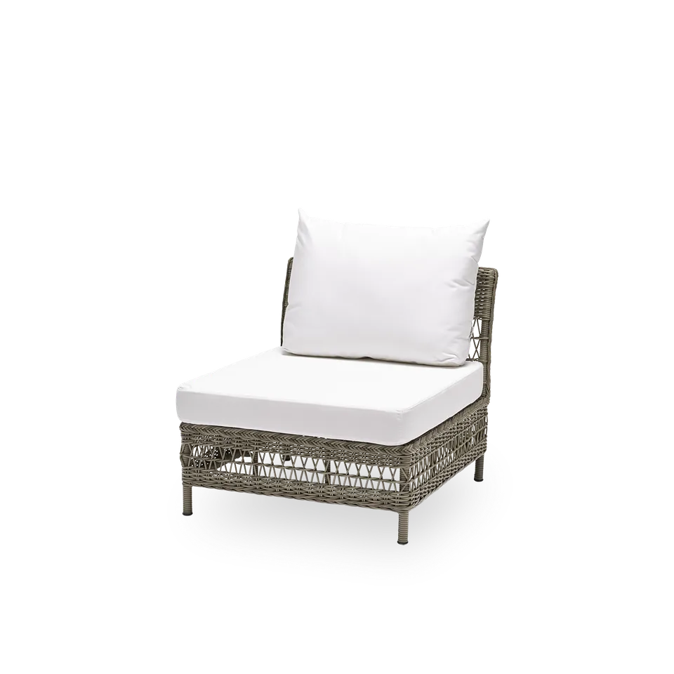 Mona Exterior Modular Sofa | Center Module von Sika-Design in Antique Grey, ArtFibre & Aluminium, Tempotest, Denim (A615), Ohne – Produktfoto