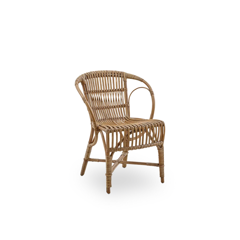 Robert Dining Chair van Sika-Design in Polished Antique, Rattan, Geen – productfoto 2 van 2