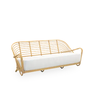 Charlottenborg 3-Seater Exterior Sofa van Sika-Design in Natural, Aluminium & ArtFibre, Tempotest, White (B450), Geen – productfoto 3 van 3