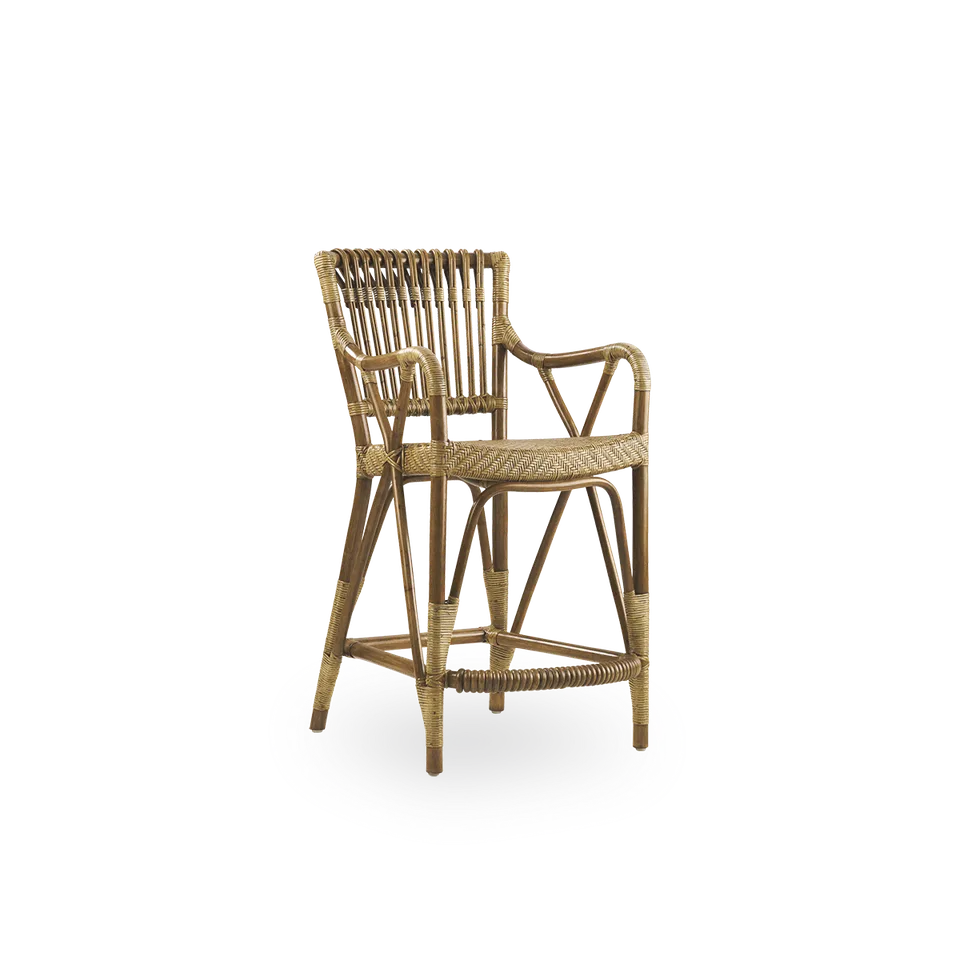 Blues Counter Stool van Sika-Design in Antique, Rattan – productfoto