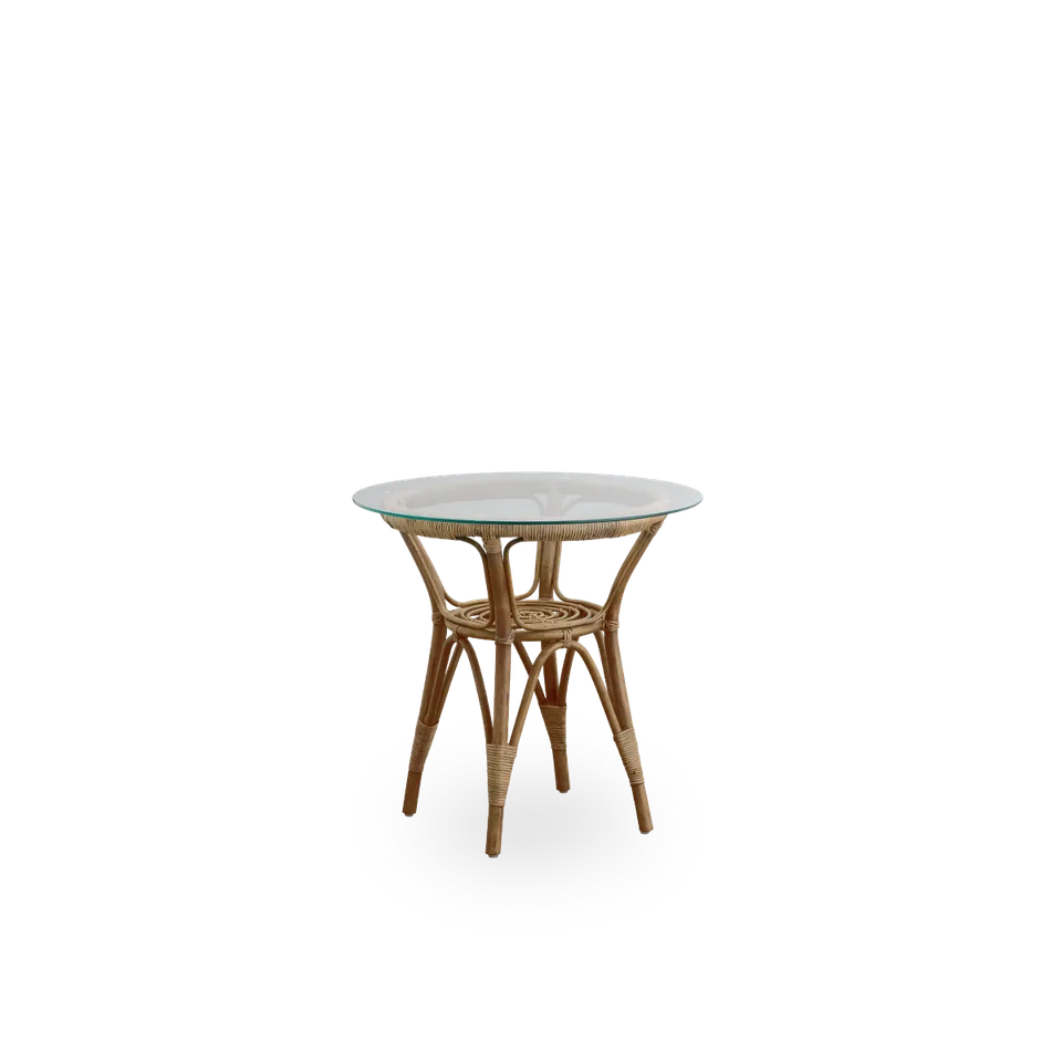 Tony Side Table van Sika-Design in Antique, Rattan, Safety Glass – productfoto 2 van 2