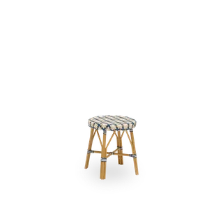 Simone Exterior Stool by Sika-Design in Almond aluminium frame, Starweave – Ivory & Navy blue & Cappuccino ArtFibre – product photo 3 of 3