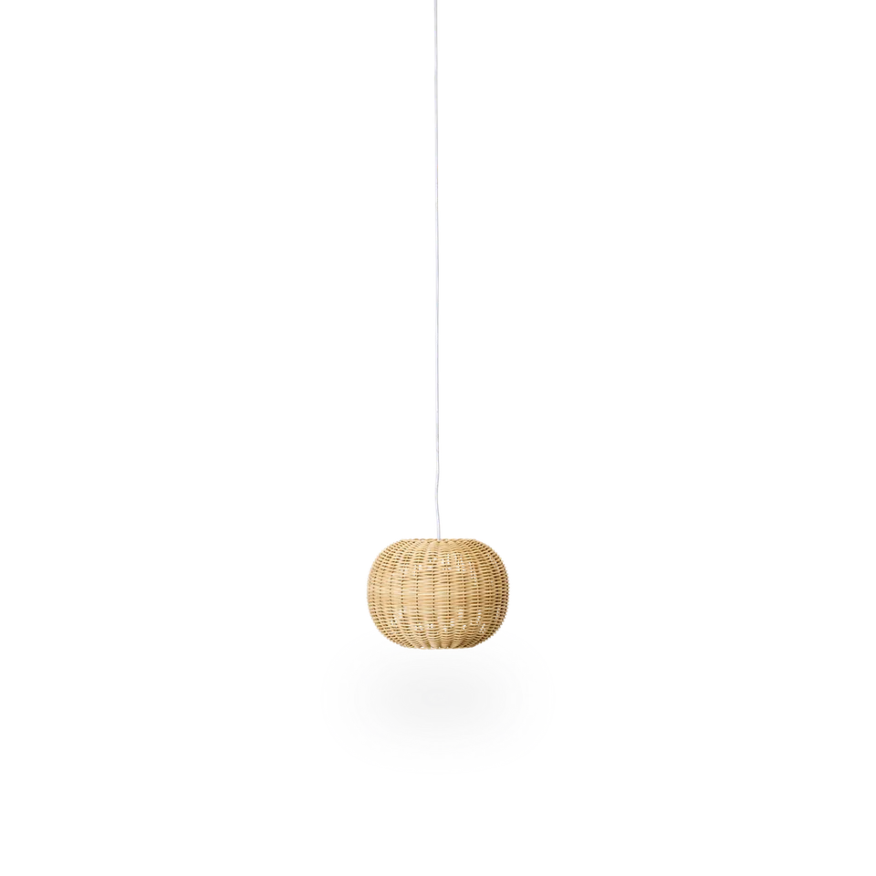 Tangelo Exterior Lampshade Ø24 cm | Extra Small de Sika-Design en Natural core weave, ArtFibre & Aluminium – photo du produit