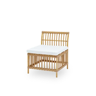 Meghan Exterior Dining Bench | Center Module by Sika-Design in Natural, Aluminium & ArtFibre, Tempotest, White (B450), None – product photo 2 of 2