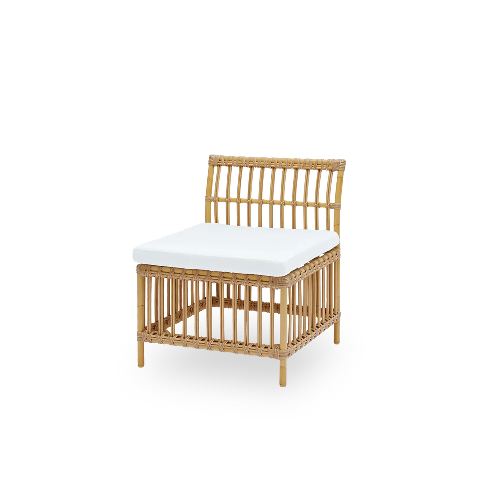 Meghan Exterior Dining Bench | Center Module by Sika-Design in Natural, Aluminium & ArtFibre, Tempotest, White (B450), None – product photo 2 of 2
