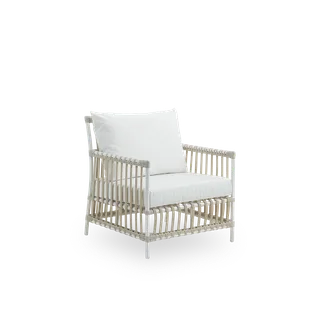 Caroline Exterior Lounge Chair van Sika-Design in Dove White, Aluminium & ArtFibre, Tempotest, White (B450), Tempotest, White (B450) – productfoto 2 van 2
