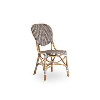 Isabell Dining Chair van Sika-Design in White w/ cappuccino dot ArtFibre, Skin on – Rattan frame, Geen – productfoto 2 van 3