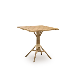 Nicole Cáfe Table | Teak 70x70 cm van Sika-Design in Black aluminium frame, Black ArtFibre, Teak, Outdoor – productfoto 2 van 5