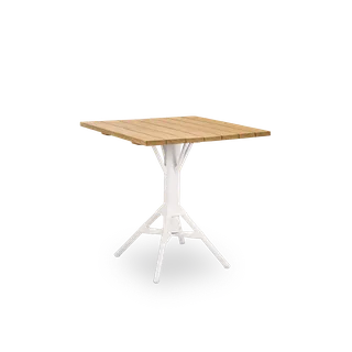Nicole Cáfe Table | Teak 70x70 cm van Sika-Design in Black aluminium frame, Black ArtFibre, Teak, Outdoor – productfoto 3 van 5