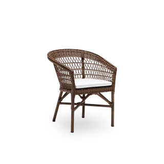 Emma Exterior Chair van Sika-Design in Brown, ArtFibre & Aluminum, White (CY101), Geen – productfoto 2 van 2