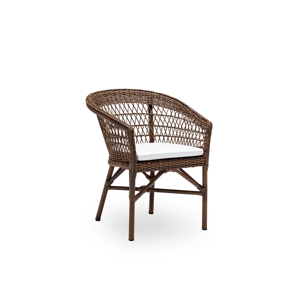 Emma Exterior Chair van Sika-Design in Brown, ArtFibre & Aluminum, White (CY101), Geen – productfoto 2 van 2