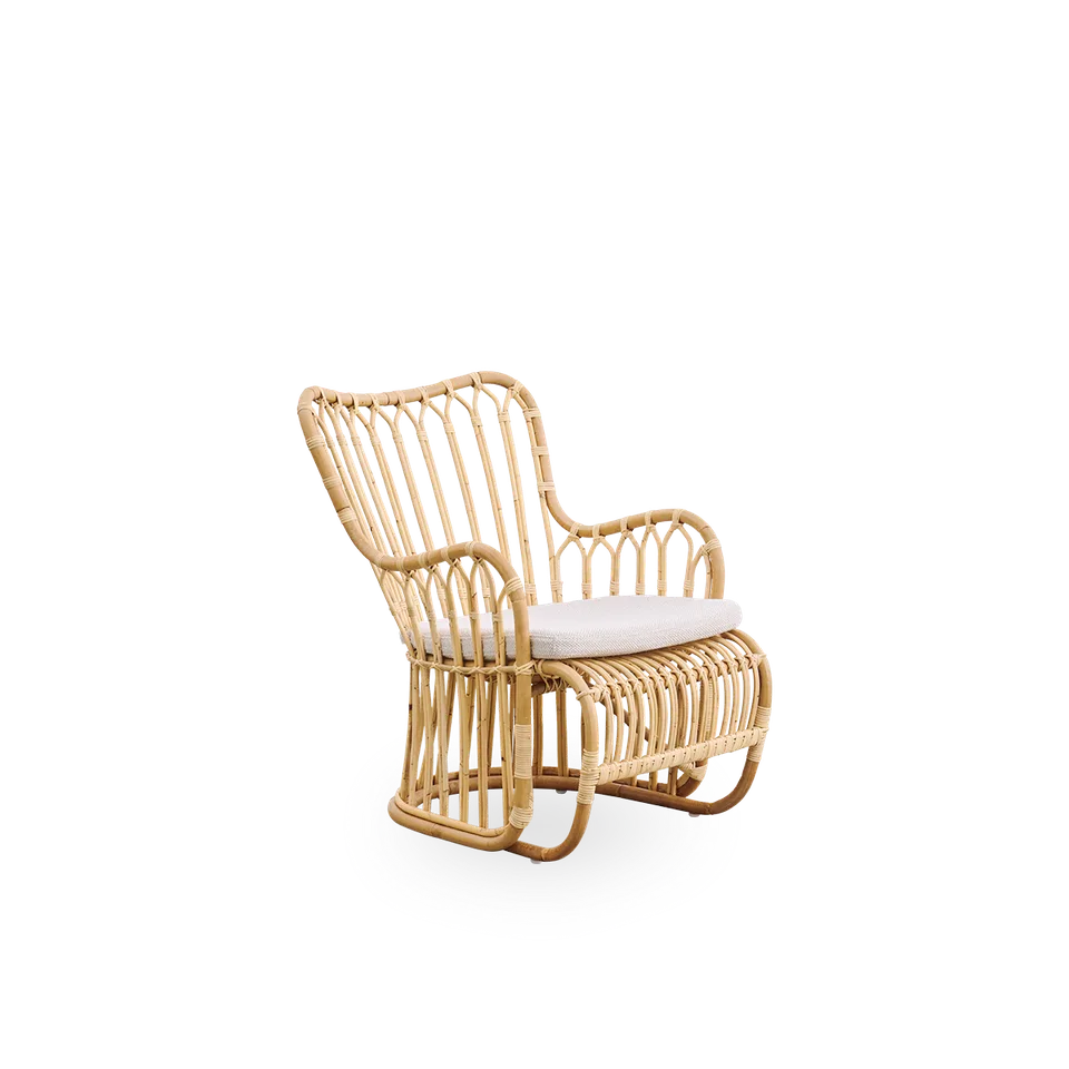 Tulip Lounge Chair von Sika-Design in Polished Natural, Rattan, Crumble, Beige (A622), Ohne – Produktfoto 2 von 2