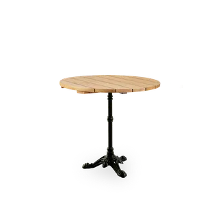 Lyon Café Table | Teak Ø80 cm by Sika-Design in Cast Iron, 3 legs, Teak, Outdoor – product photo 1 of 2