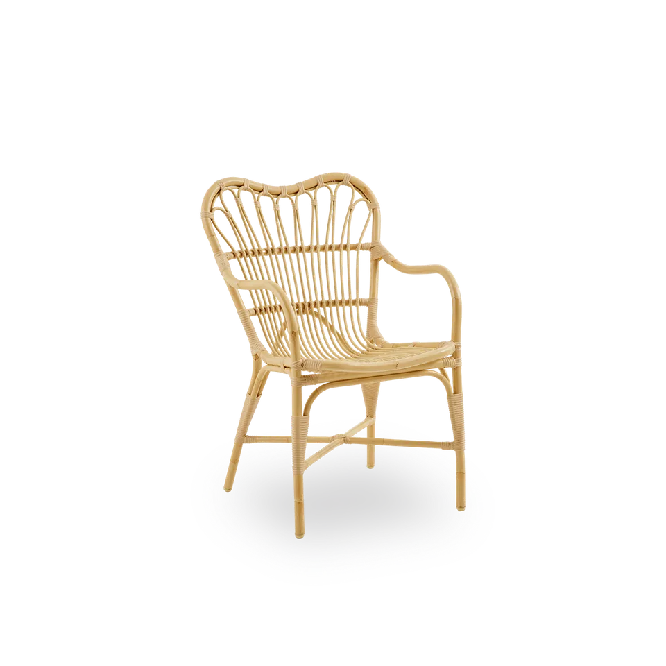 Margret Exterior Dining Armchair von Sika-Design in Natural, Aluminium & ArtFibre, Ohne – Produktfoto 2 von 2