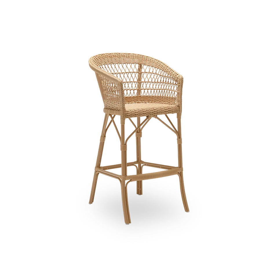 Emma Exterior Barstool van Sika-Design in Antique Grey, ArtFibre & Aluminium, Tempotest, Denim (A615) – productfoto