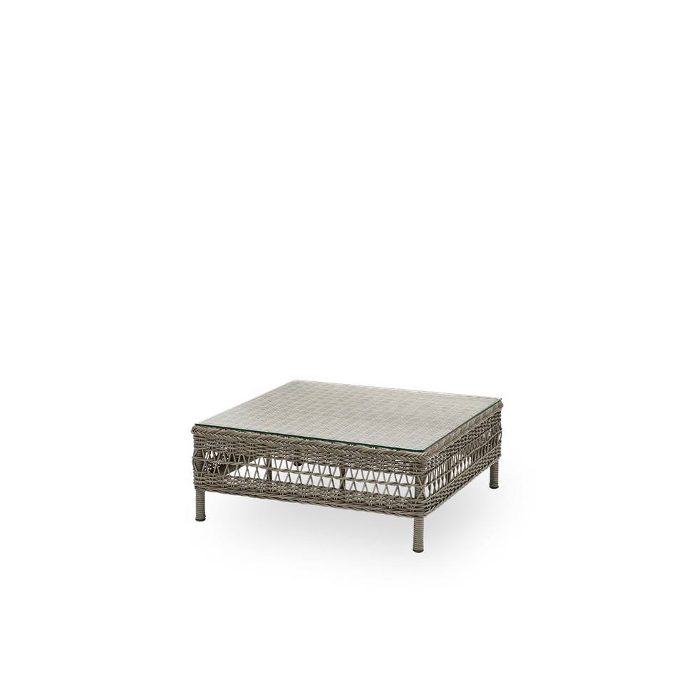Mona Exterior Modular Sofa | Pouf Module w. Glass van Sika-Design in Antique Grey, ArtFibre & Aluminium, Safety Glass – productfoto