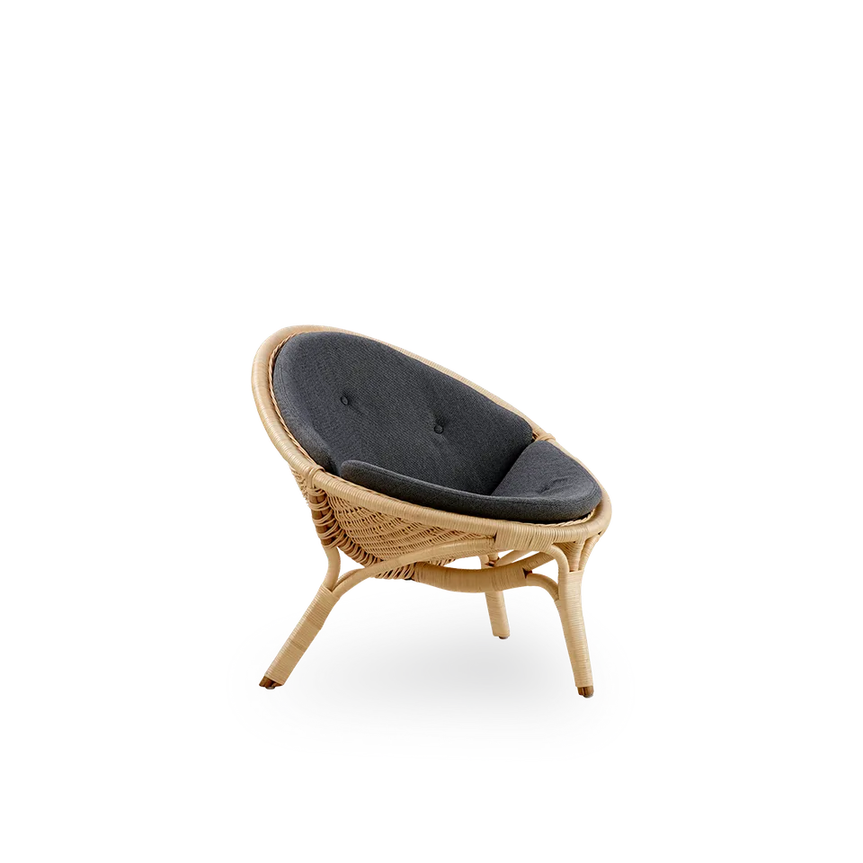 Rana Lounge Chair by Sika-Design in Natural core weave, Rattan frame, Youtoo, Dark Grey (A636) – product photo 2 of 2