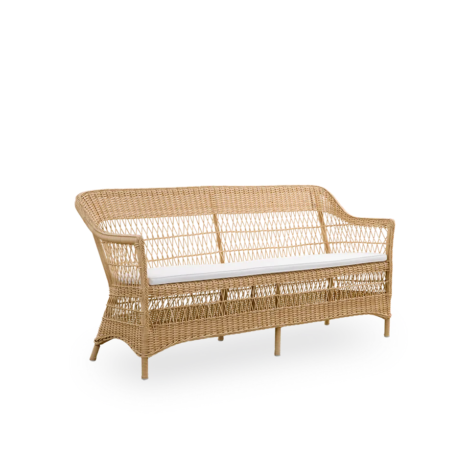 Charlot 3-Seater Exterior Sofa by Sika-Design in Natural, ArtFibre & Aluminium, White (CY101), None – product photo 2 of 2
