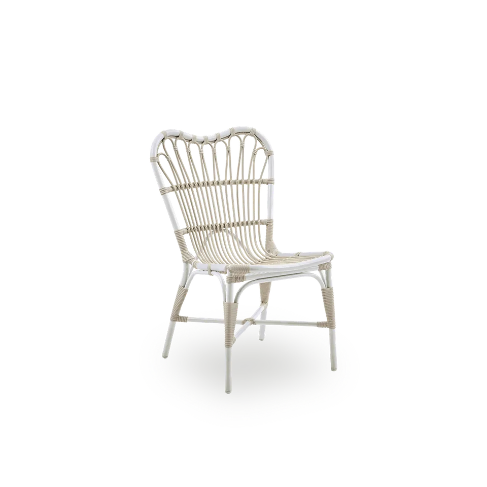 Margret Exterior Side Chair van Sika-Design in Dove White, Aluminium & ArtFibre, Geen – productfoto 2 van 2