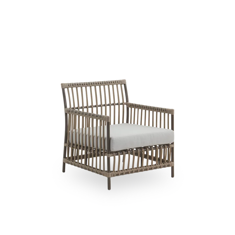 Caroline Exterior Lounge Chair by Sika-Design in Moccaccino, Aluminium & ArtFibre, Tempotest, White (B450), None – product photo 2 of 2