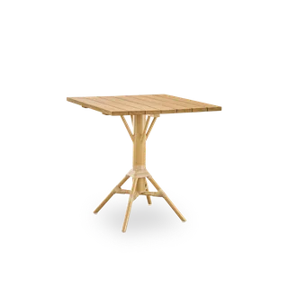Nicole Cáfe Table | Teak 70x70 cm van Sika-Design in Black aluminium frame, Black ArtFibre, Teak, Outdoor – productfoto 4 van 5