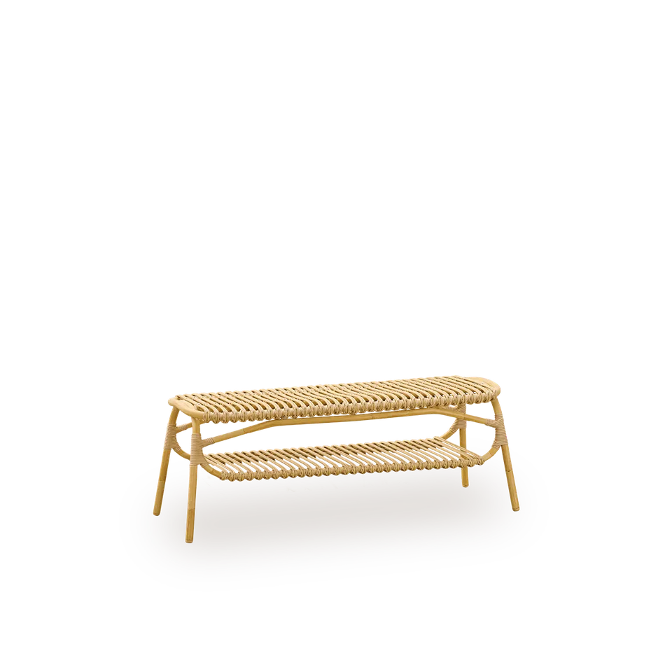 Machiya Exterior Bench von Sika-Design in Natural, Aluminium & ArtFibre – Produktfoto