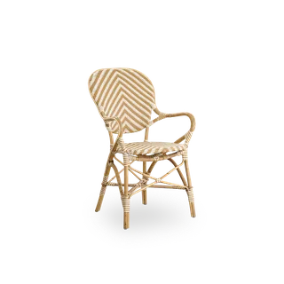 Isabell Dining Armchair de Sika-Design en Chevron – Honey & Ivory ArtFibre, Skin on – Rattan frame, Aucun – photo du produit 2 sur 2