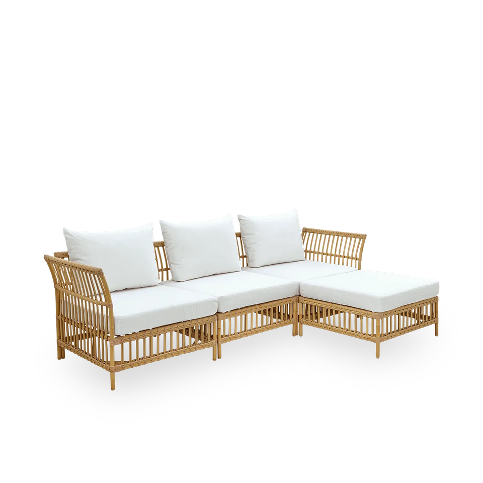 Maggie Exterior Sofa | Comb 2 by Sika-Design in Natural, Aluminium & ArtFibre, Tempotest, Denim (A615) – product photo