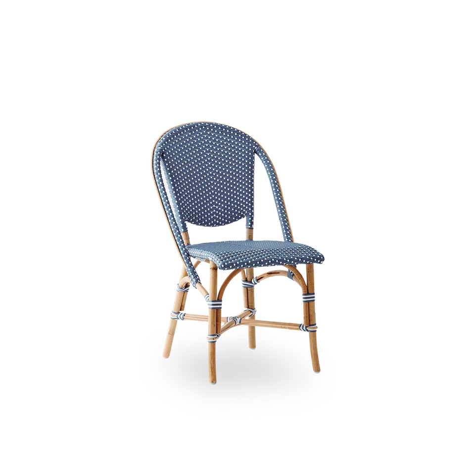 Sofie Dining Chair by Sika-Design in Navy blue w/ white dot ArtFibre, Skin on – Rattan frame, None – product photo 2 of 2