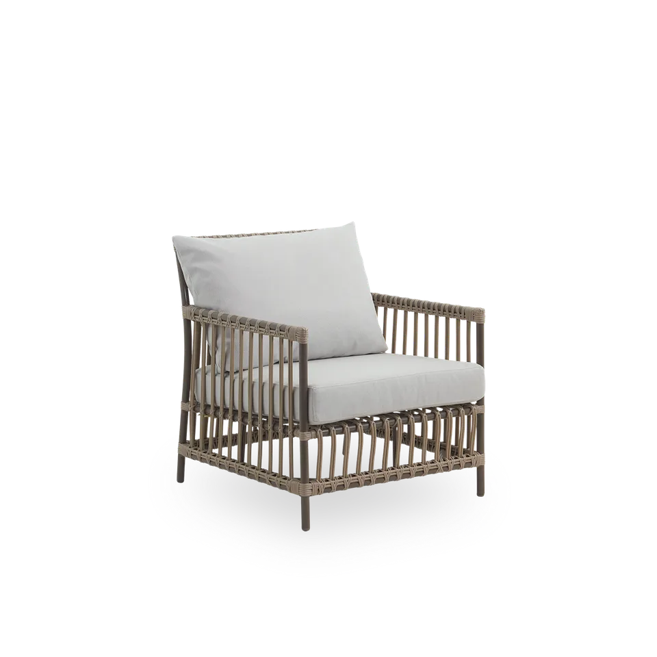 Caroline Exterior Lounge Chair van Sika-Design in Moccaccino, Aluminium & ArtFibre, Tempotest, White (B450), Tempotest, White (B450) – productfoto 2 van 2