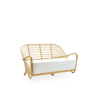 Charlottenborg 2-Seater Exterior Sofa van Sika-Design in Natural, Aluminium & ArtFibre, Tempotest, Denim (A615), Geen – productfoto 2 van 2