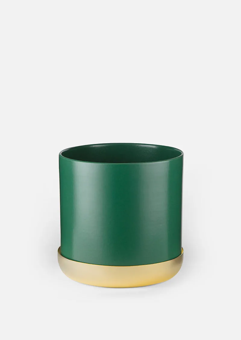 Nurture Planter - Grön & Mässingsfat - Stor by Skultuna – product photo
