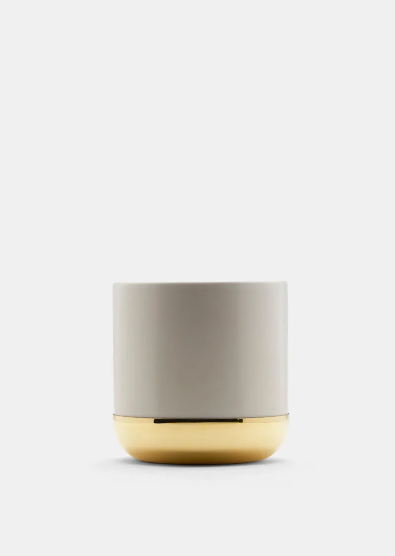Nurture Planter - Benvit & Mässingsfat - Liten by Skultuna – product photo