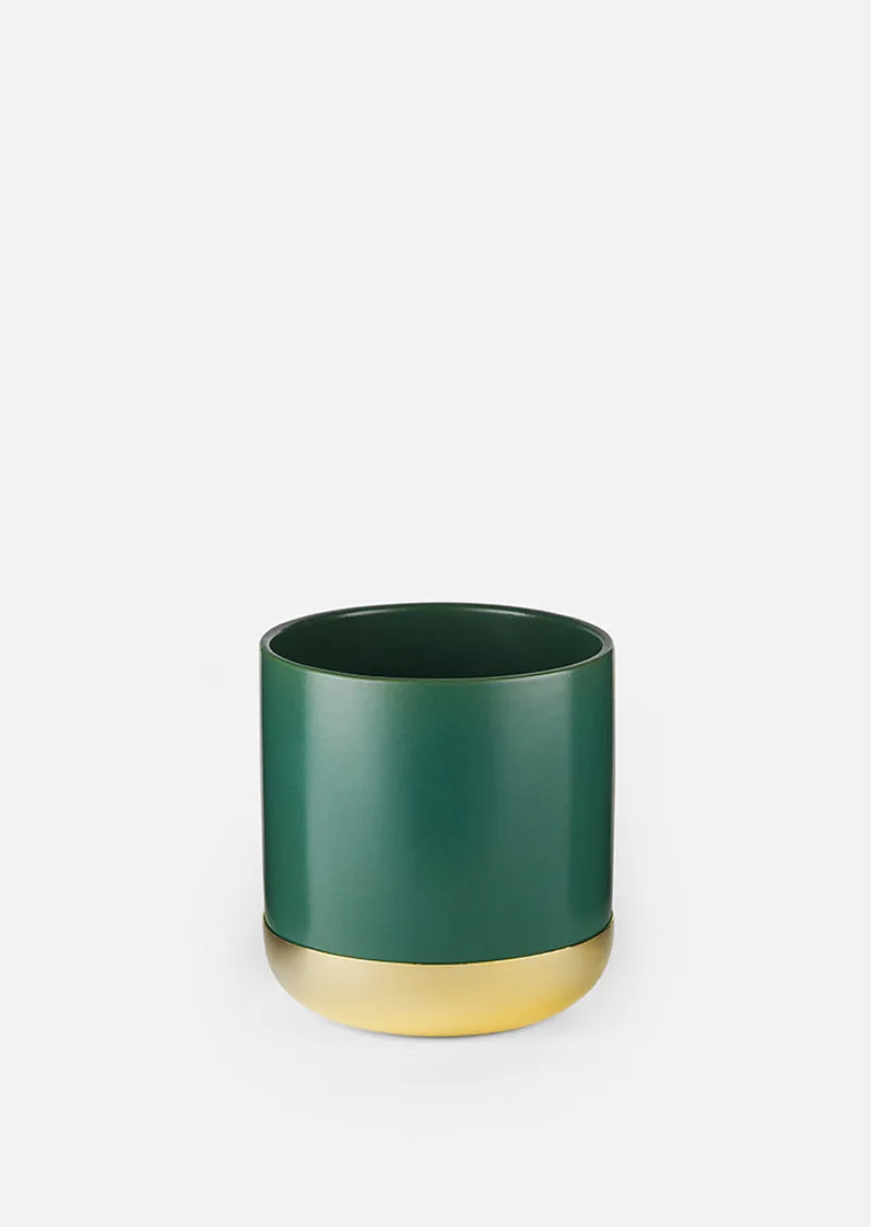 Nurture Planter - Grön & Mässingsfat - Liten van Skultuna – productfoto